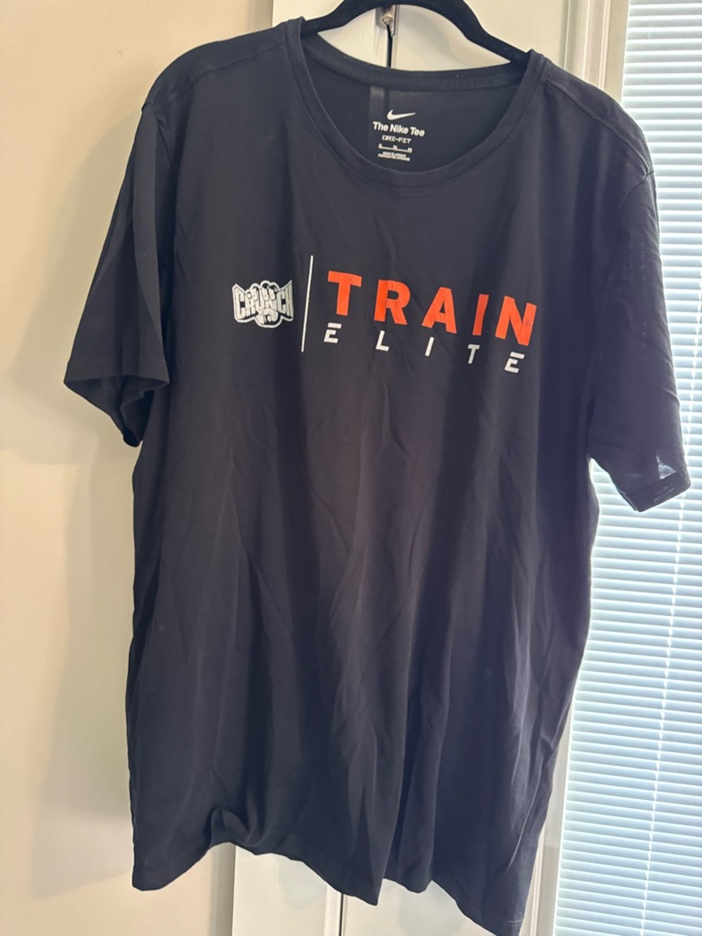 Crunch Gym Nike Men's Train Elite Short Sleeve Tee - Black with Orange Accents